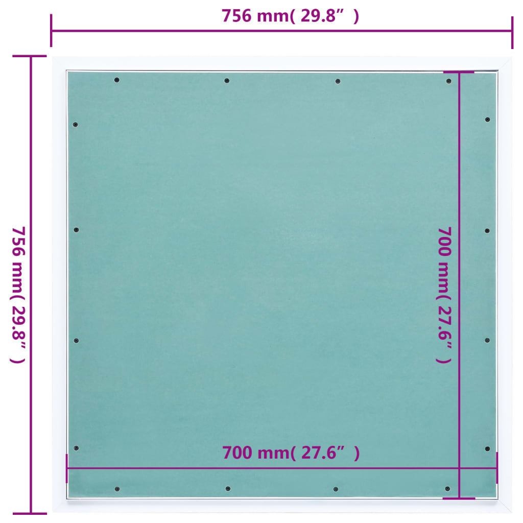 Access Panel with Aluminum Frame and Plasterboard 27.6"x27.6"