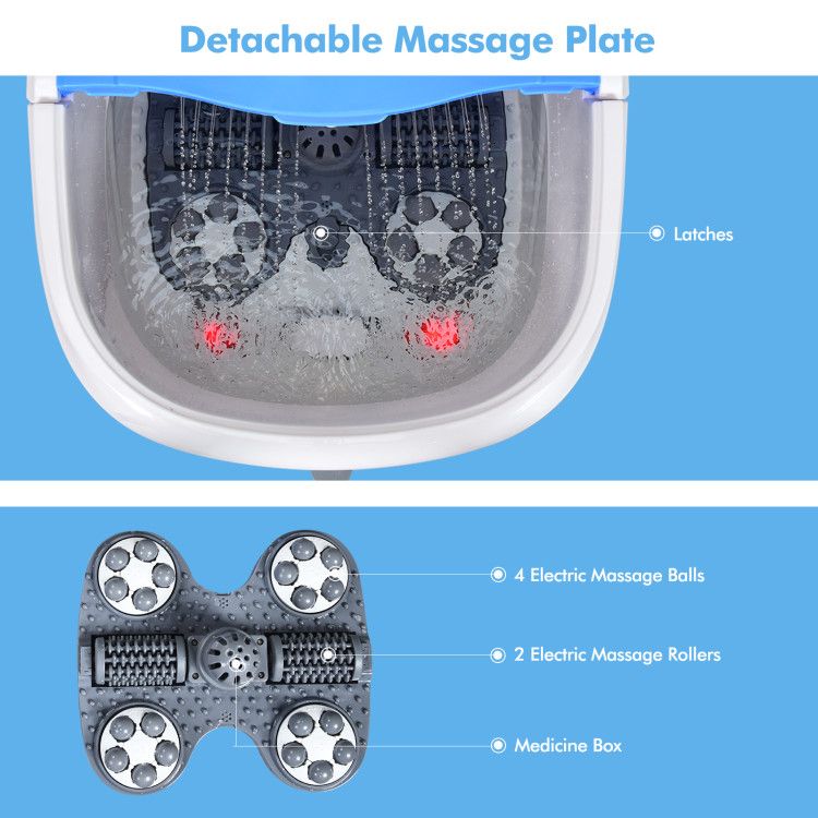 Portable All-In-One Heated Foot Spa Bath Motorized Massager