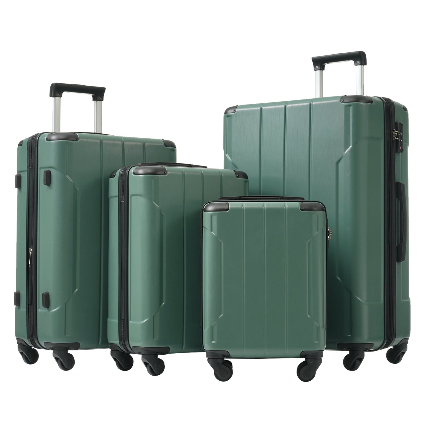 Hardshell Luggage Sets 6 Piece Suitcase Set, Expandable Lightweight Suitcases with Wheels, TSA Lock for Men Women, Green