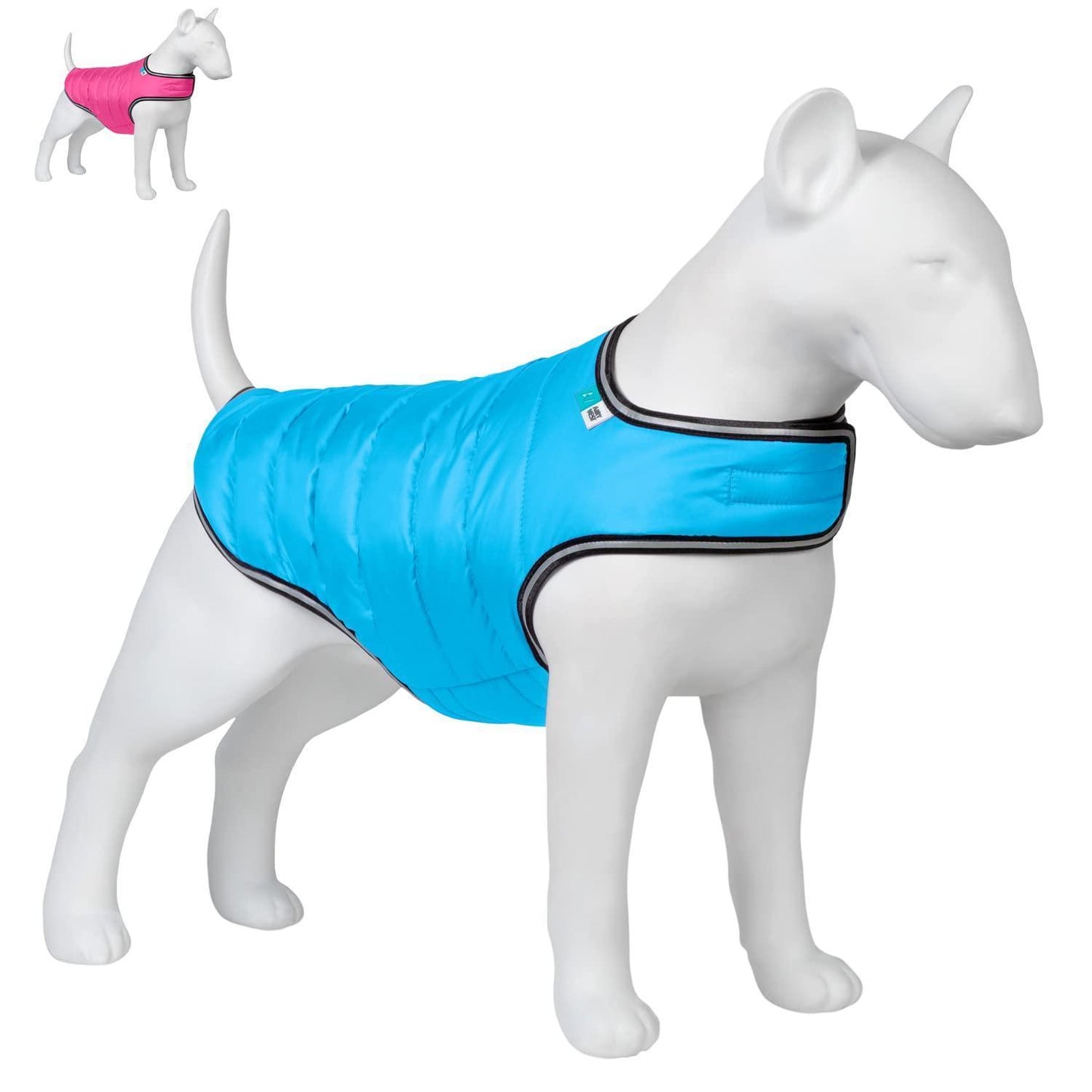 Blue Dog Winter Coat for Large Dogs Waterproof Dog Warm Jacket for Cold Weather with Velcro L Size