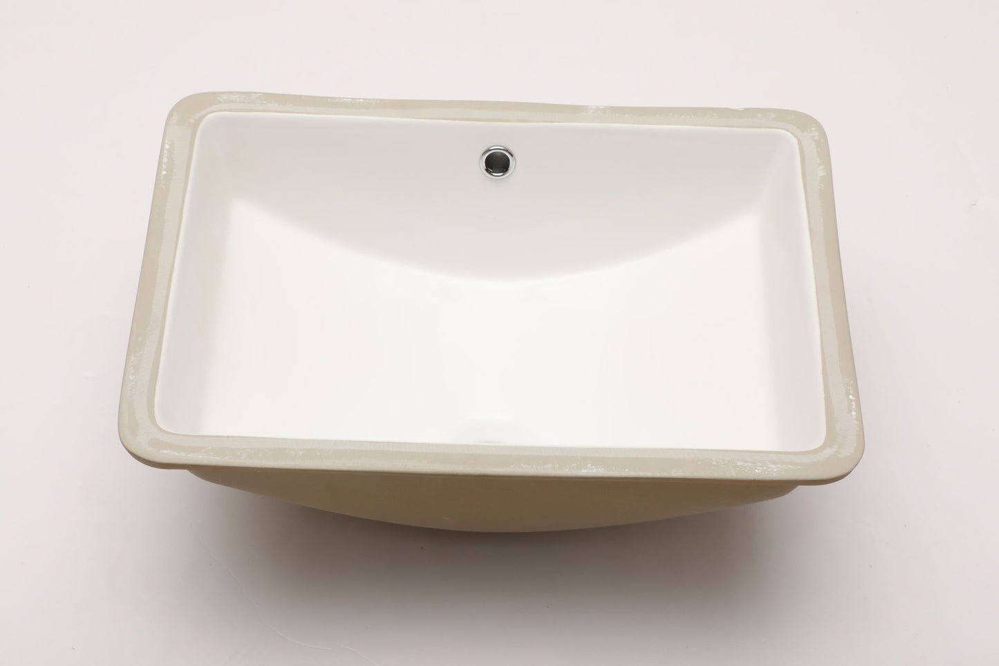 Bathroom Undermount Vessel Sink Pure White Porcelain Ceramic Lavatory Vanity Sink