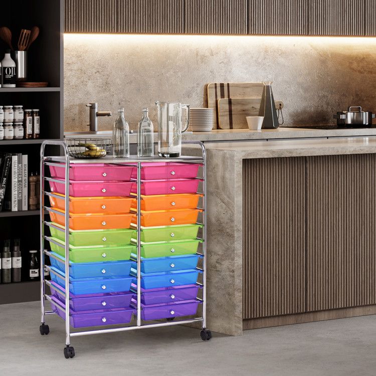 20 Drawers Rolling Storage Cart Studio Organizer