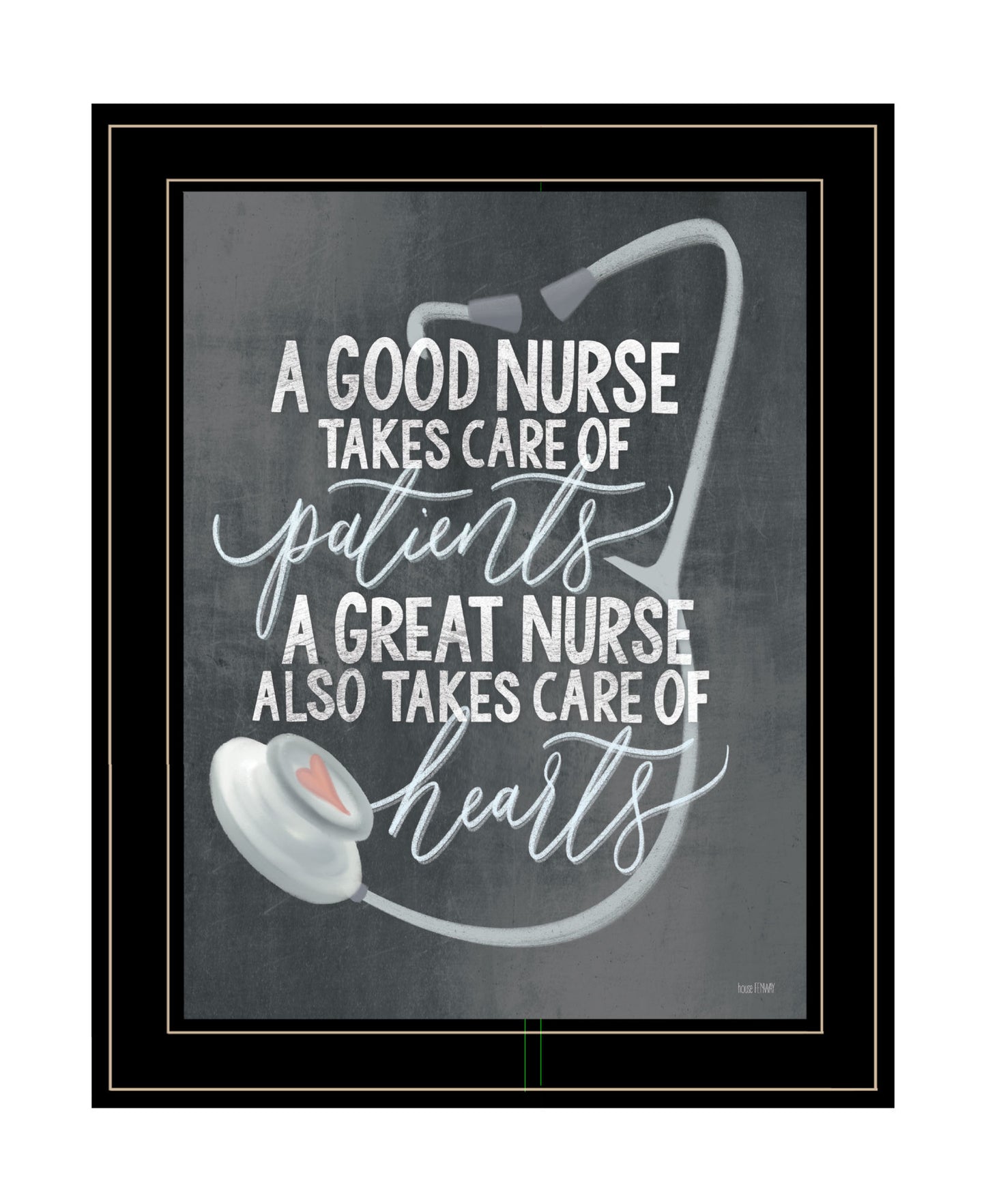 "A Nurse's Heart" by House Fenway, Ready to Hang Framed Print, Black Frame