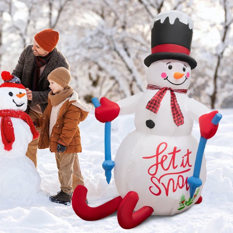 Christmas Decoration Inflatable Cute Snowman with LED Lights