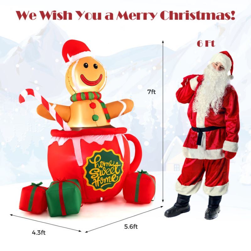 Holiday Decor Christmas Inflatables with Built-in LED Lights