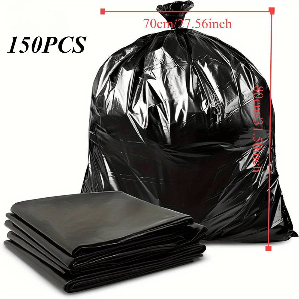 Multiple large heavy-duty tank liners - black plastic garbage bags for lawns, leaves, contractors, yards, and outdoor use