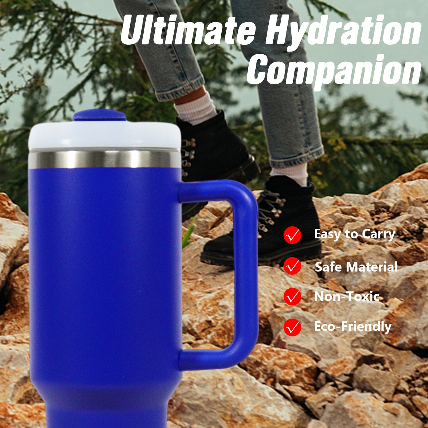 40oz V2 large capacity tumbler,  With Handle And Straw Lid, Insulated Reusable Stainless Steel Water Bottles Travel Mug Coffee Cup car cup water cup For Men Women Outdoor Camping Driving, gift