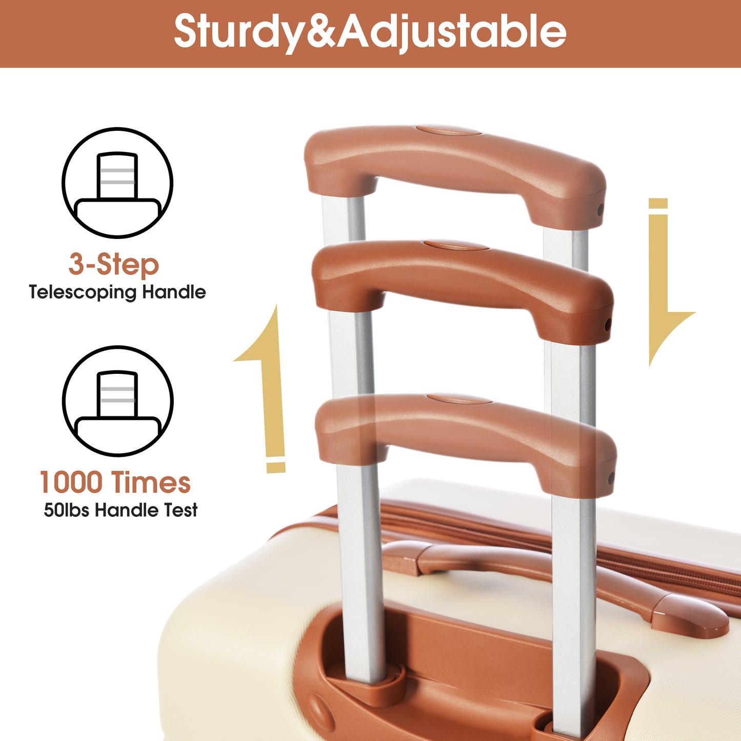 Hardshell Luggage Sets 2Pcs + Bag Spinner Suitcase with TSA Lock Lightweight 20" + 24"