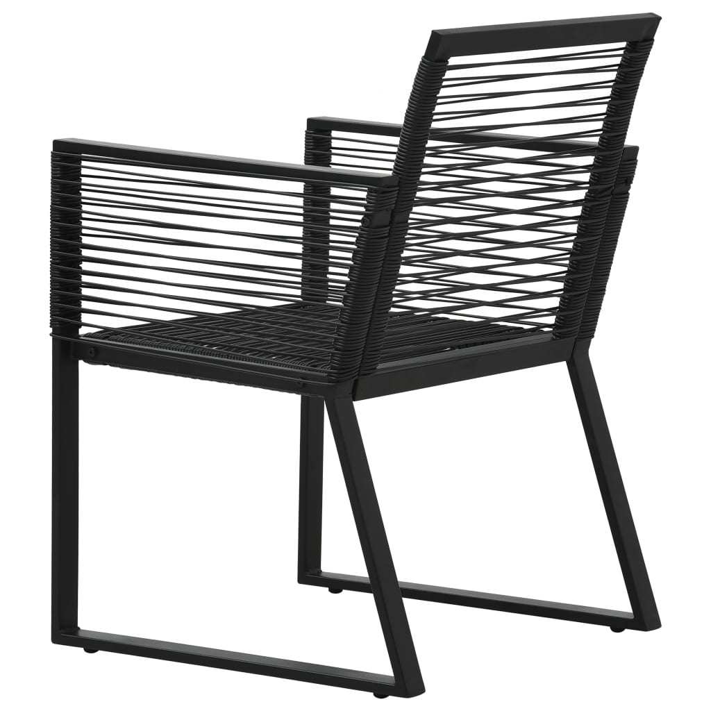 Patio Chairs 4 pcs Rope Rattan Black