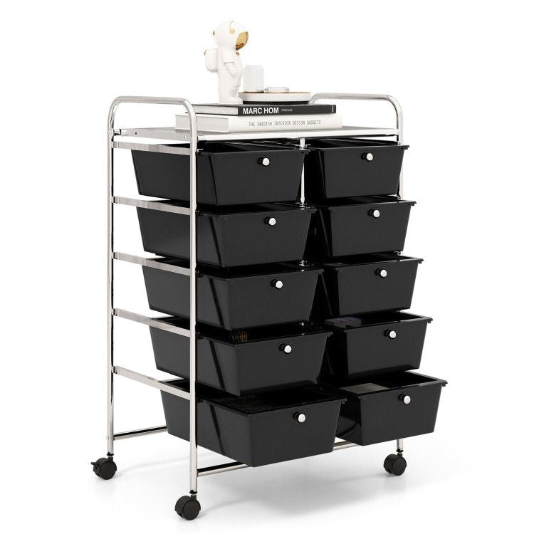 10-Drawer Rolling Storage Cart