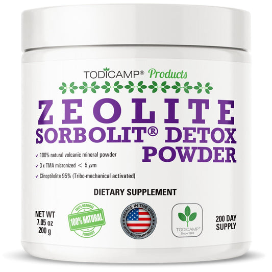 Sorbolit Zeolite Detox Powder 7.05oz Clinoptilolite Zeolite Powder Sorbolit 1 - 2 µm Zeolite Clinoptilolite Powder Supplement for Liver Detox 200 Days Supply