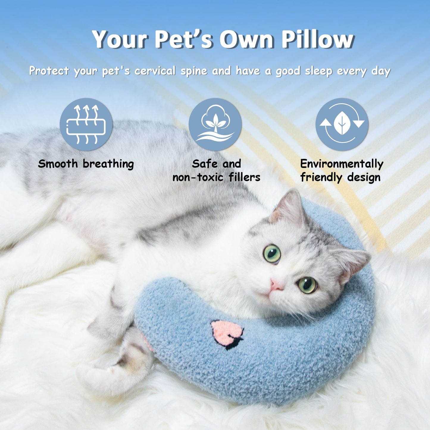 Cat Pillow, Small Pillow for Cat, Cat Blankets for Indoor, Pet Toy, Small Banana Donut Bed for Pets, Little Pillow for Cats No Heating Pad, Real Littles Fluffy Kittens Accessories for Pet Calming