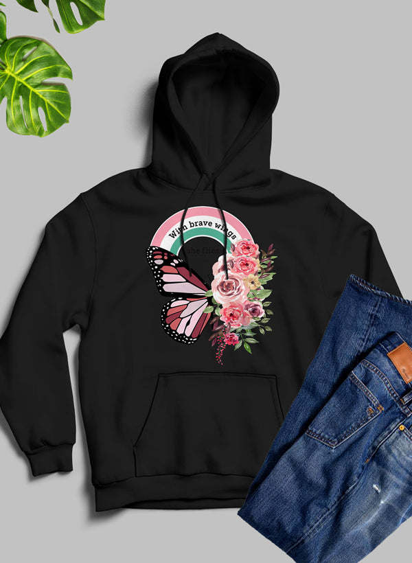 With Brave Wings She Flies Hoodie