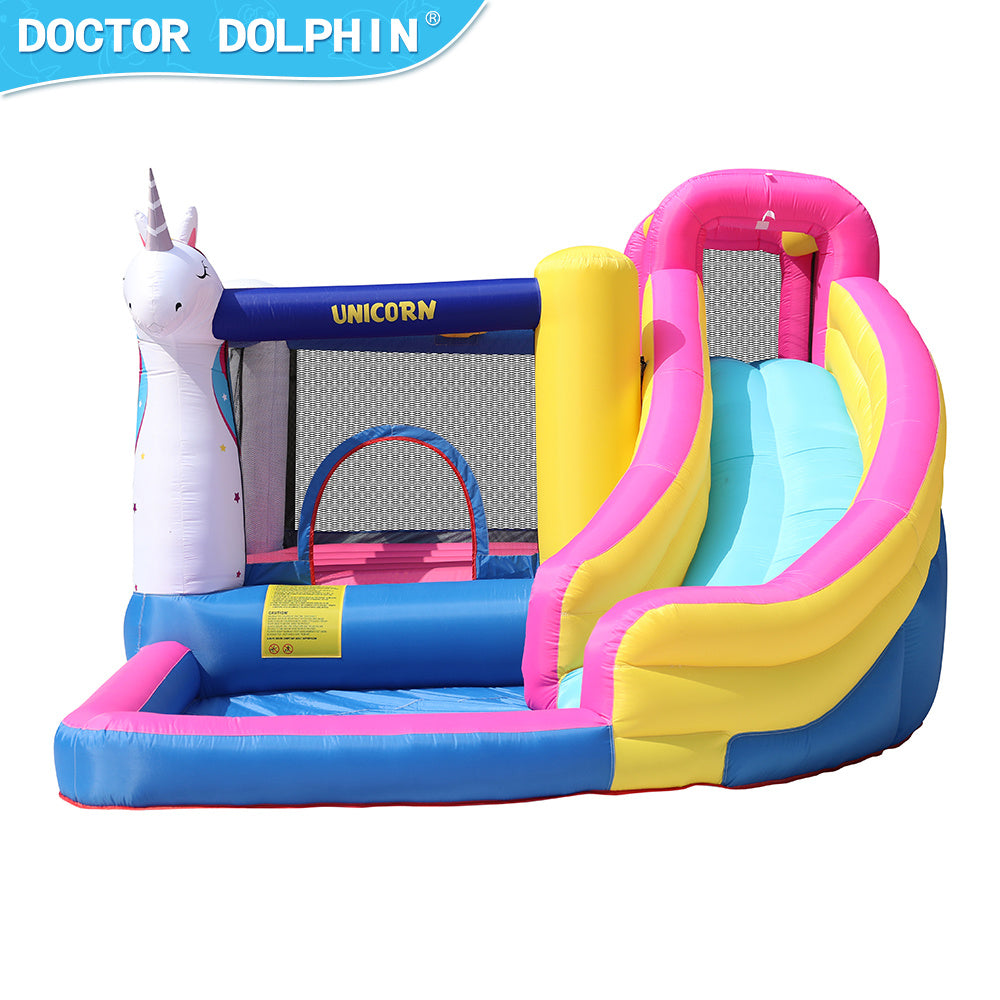 Unicorn Bounce House 420D and 840D Oxford Fabric Inflatable Bouncer with Splash Pool w/450W Blower