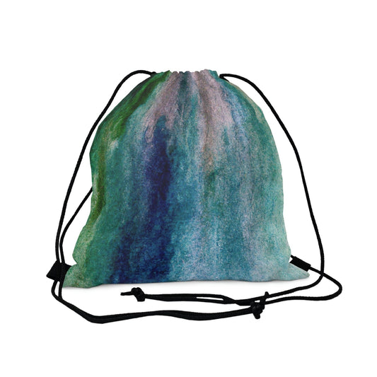 Drawstring Bag, Blue Hue Watercolor Abstract Print