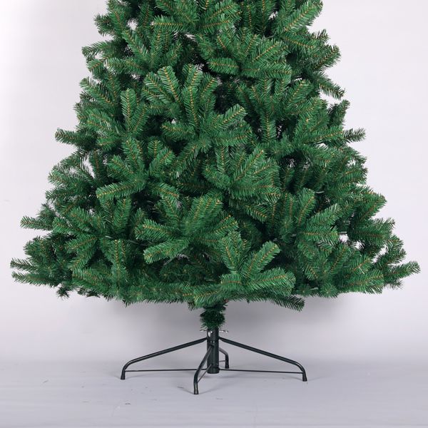 6ft Artificial Christmas Tree Full Natural Spruce PVC Fir Tree Foldable Metal Stand Unlit Green