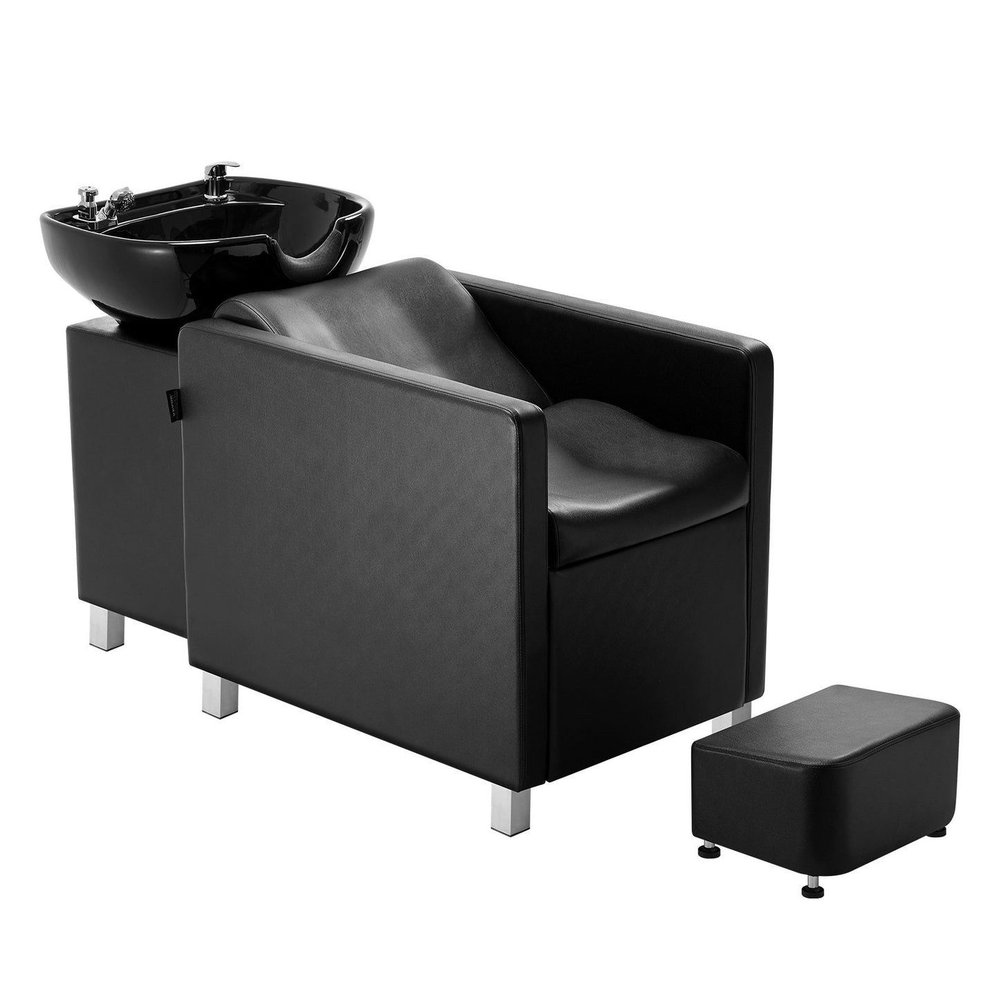 VEVOR Shampoo Backwash Chair, 661.4LBS Loading Salon & Spa Hair Washing Station, Backwash Barber Shampoo Bowl and Chair, Beauty Spa Massage Hairdressing Equipment with Wide Footrest and Ceramic Bowl