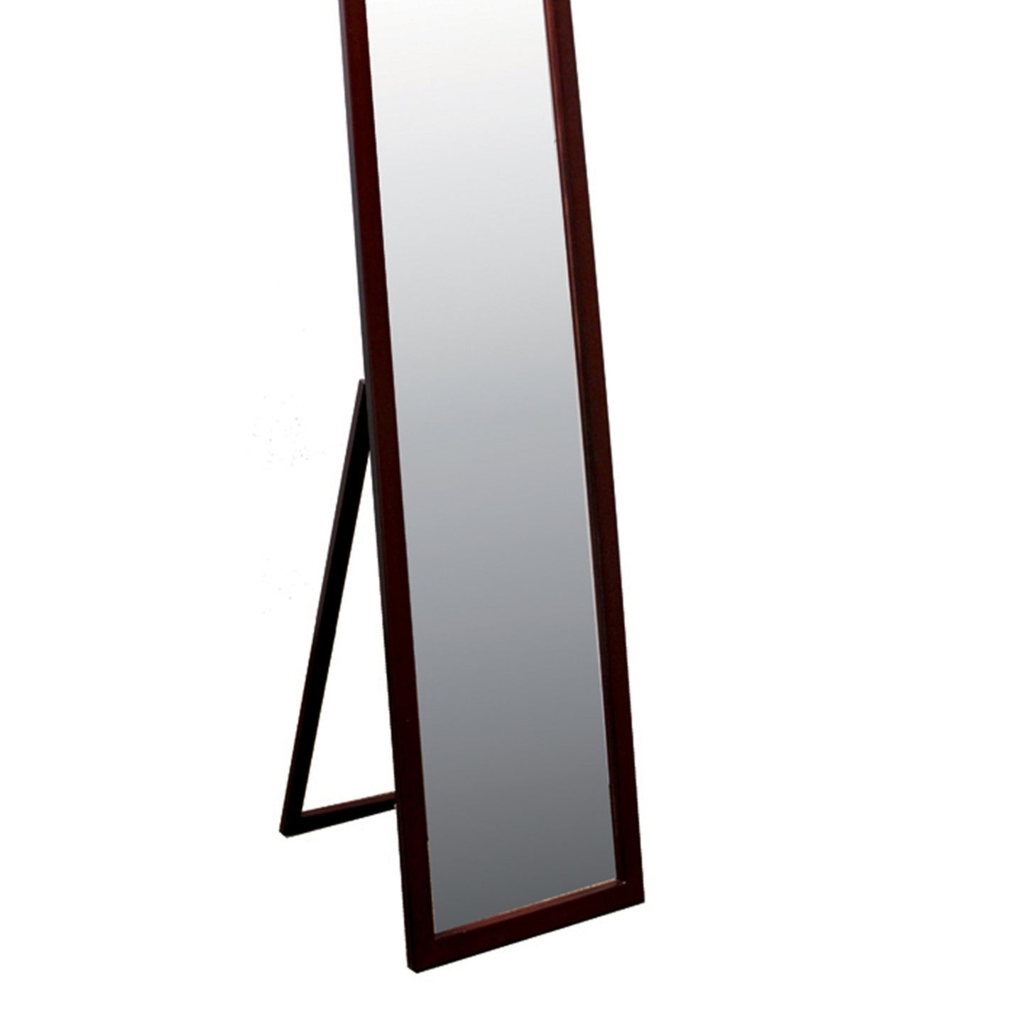 55" Tall Standing Floor Mirror, Walnut finish, Rectangular finish