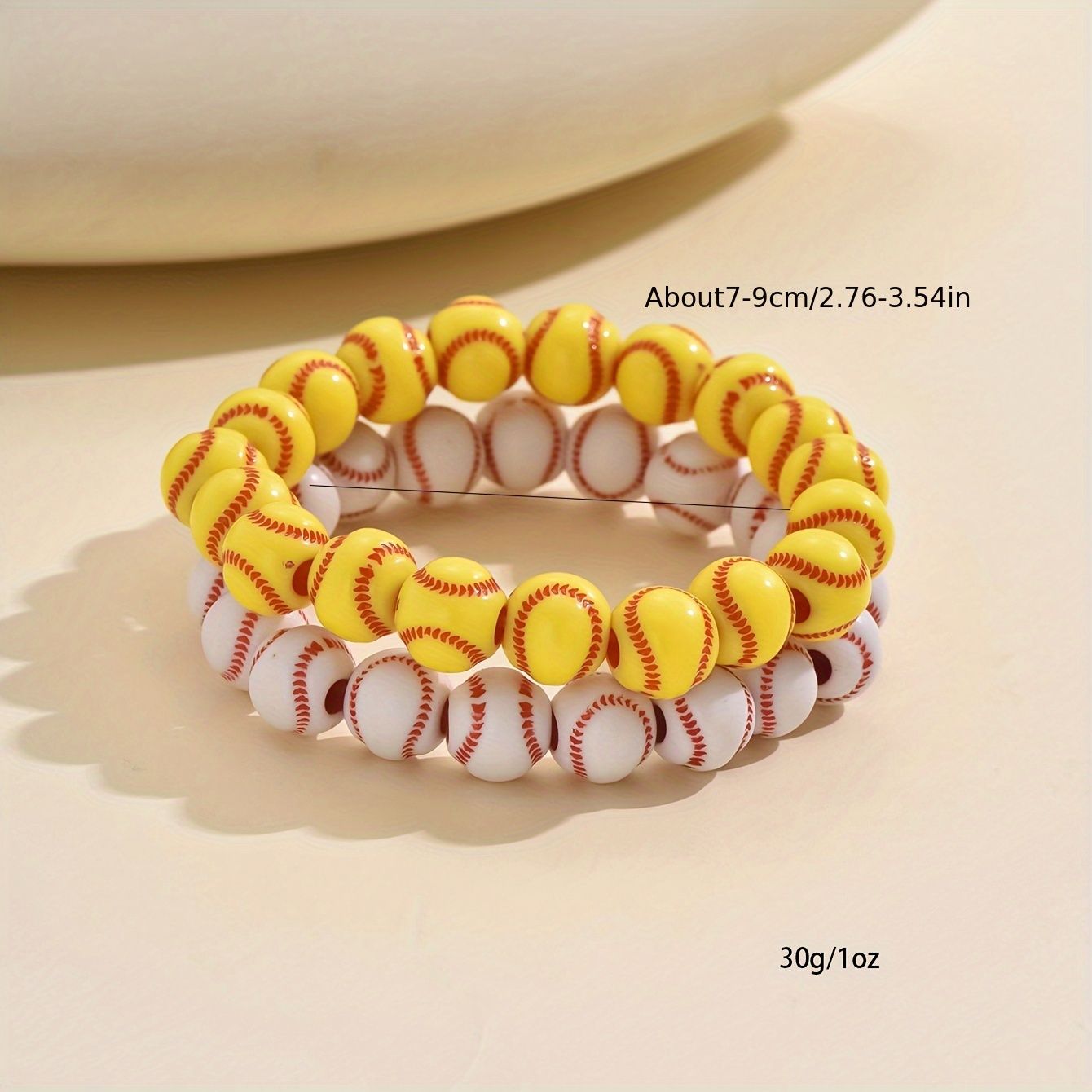 "Baseball Charm Bracelets Softball Bracelet Baseball  Beaded Bracelets Adjustable Sports Theme Bracelets Gifts for Boys Teen"