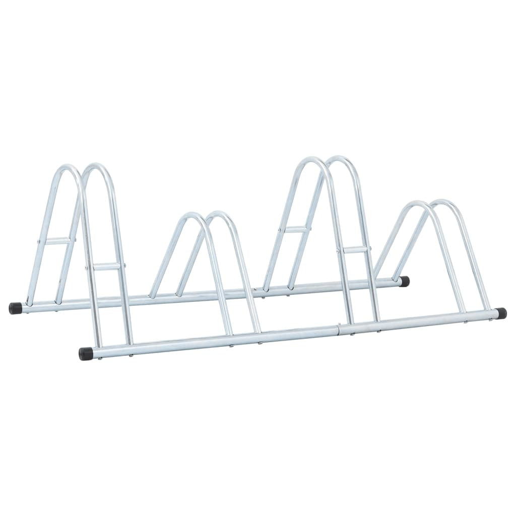 Bicycle Stand for 4 Bikes Floor Freestanding Galvanized Steel