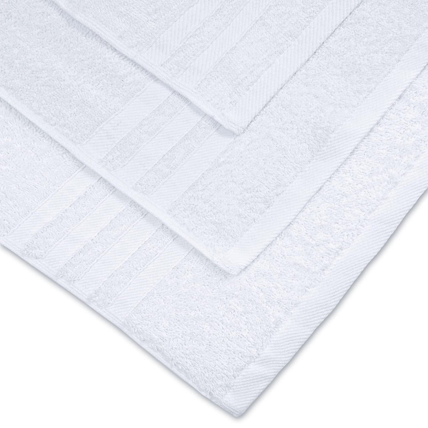 12 Piece Bath Towel Set for Bathroom 2 Bath Towels 4 Hand Towels 6 Washcloths 100% Cotton Soft and Plush Highly Absorbent Soft Towel for Hotel & Spa White