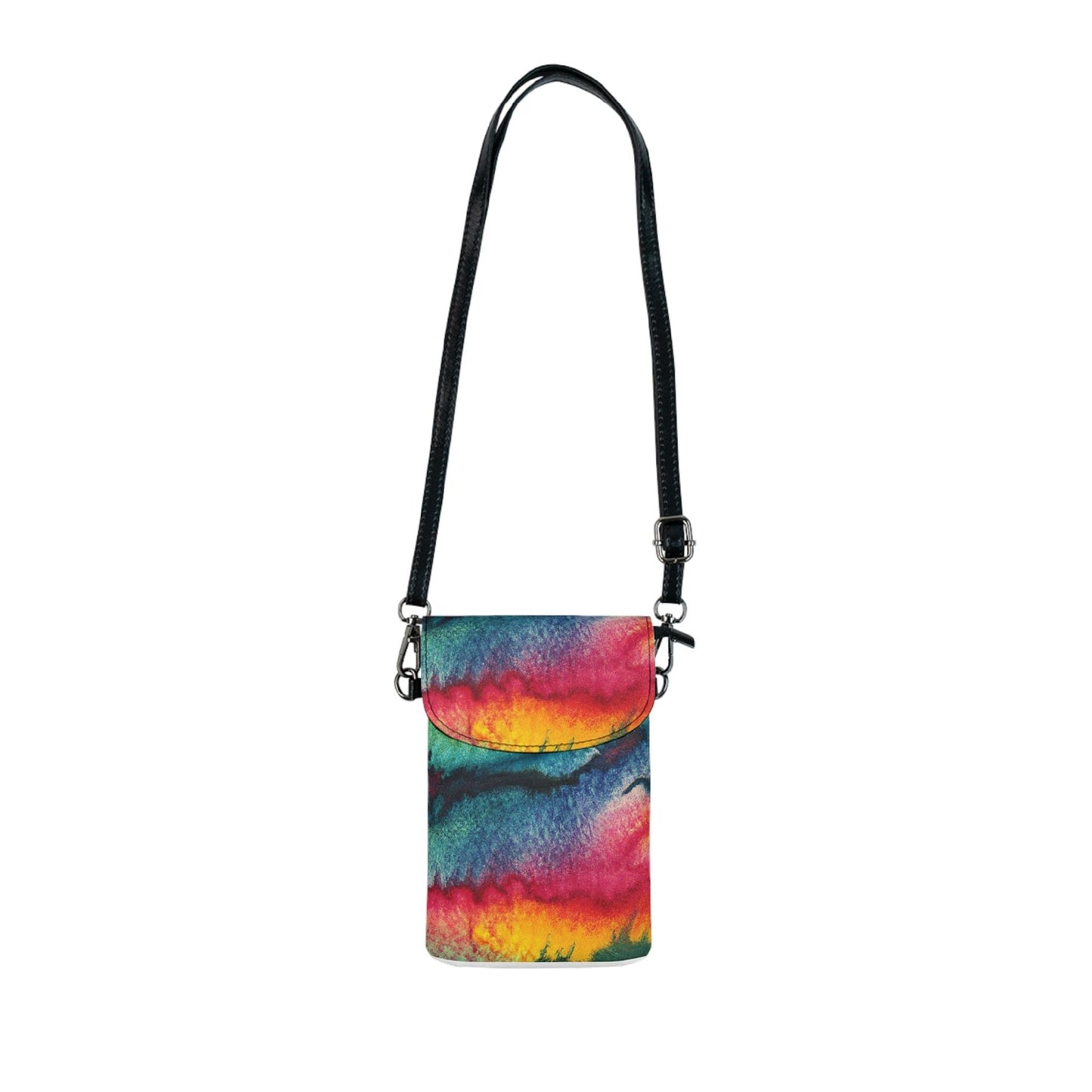 Crossbody Cell Phone Wallet Purse, Multicolor Watercolor Abstract Print