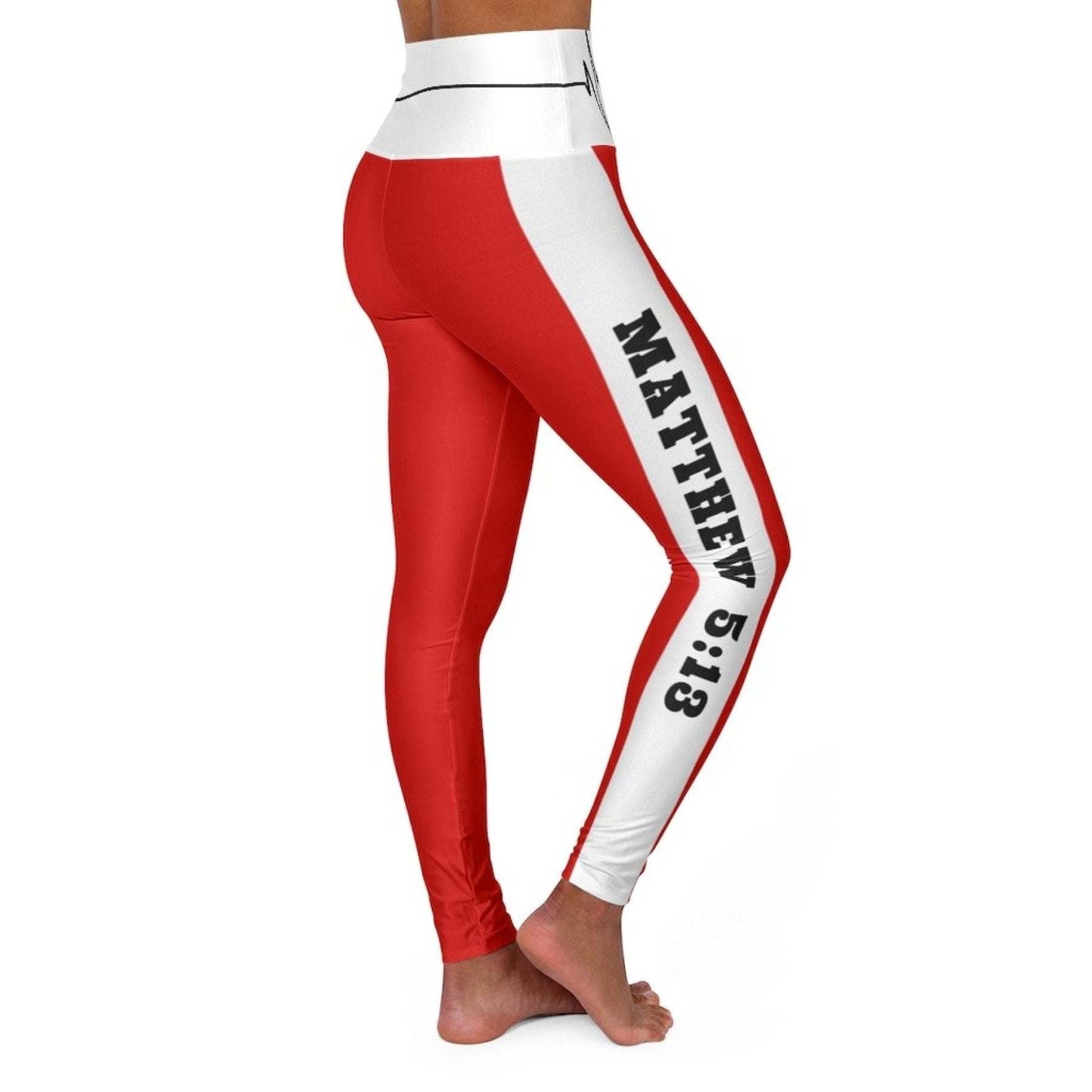 High Waisted Yoga Leggings, Red Salt Of The Earth Matthew 5:13 Beating Heart Sports Pants