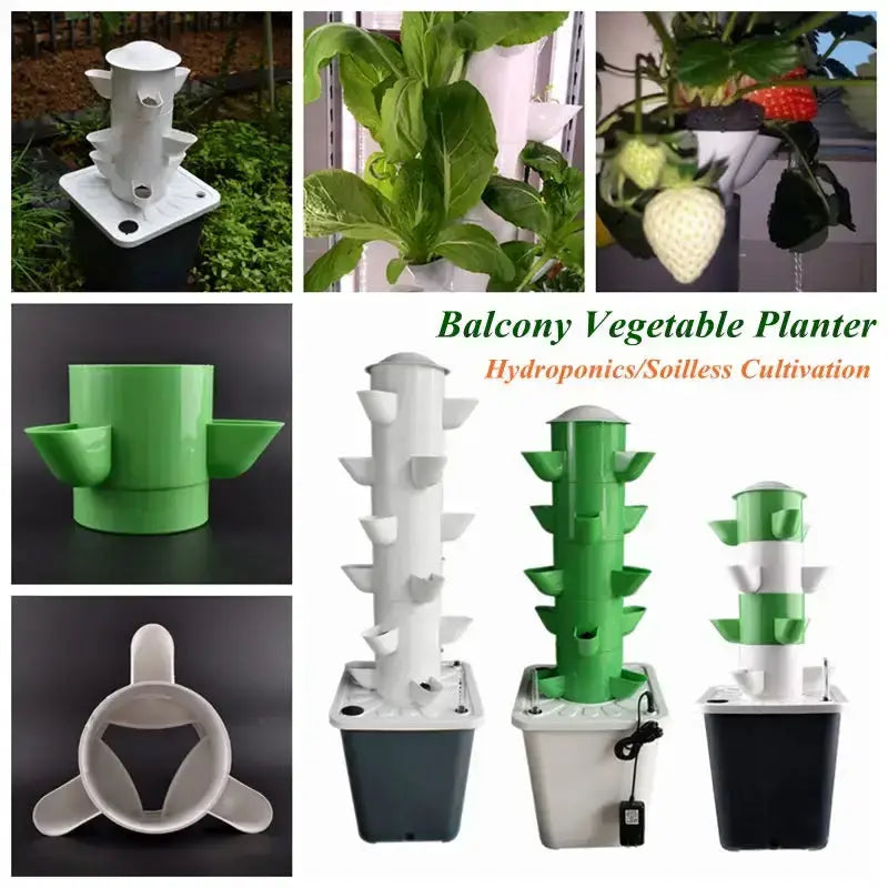 6 Layers 18 Plants Sites NFT Hydroponics Growing System Vertical Tower Gardern Greenhouse Kit for Leaf Vegetables