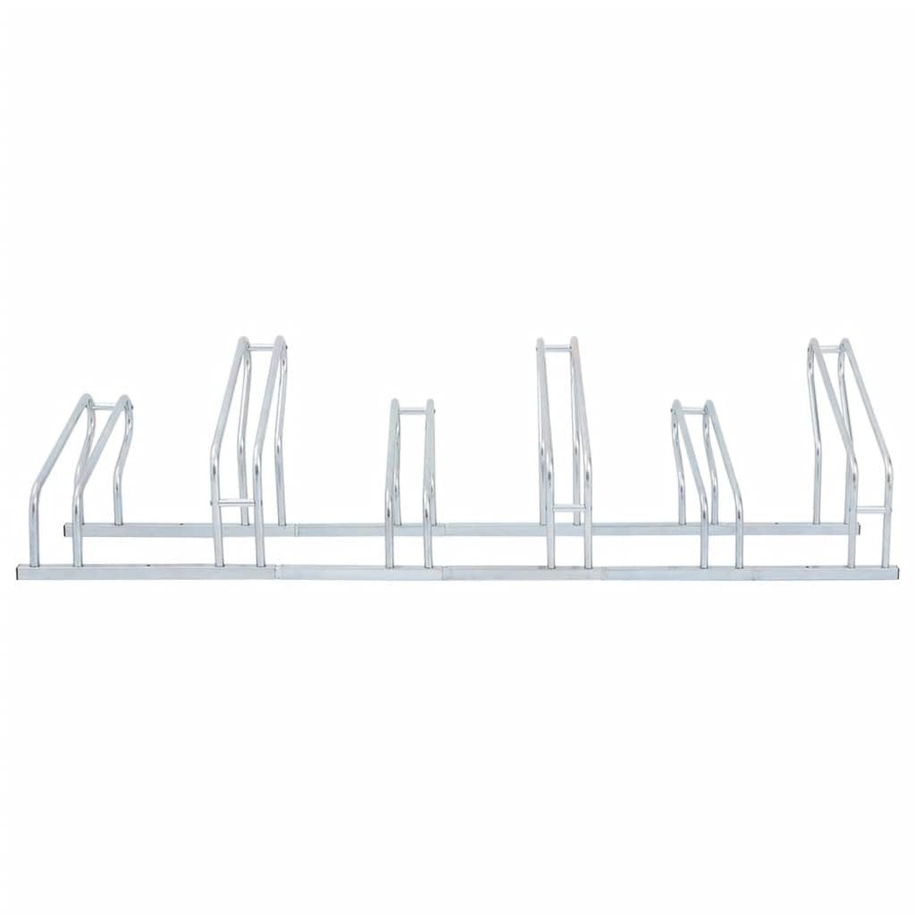 Bicycle Stand for 6 Bikes Floor Freestanding Galvanized Steel