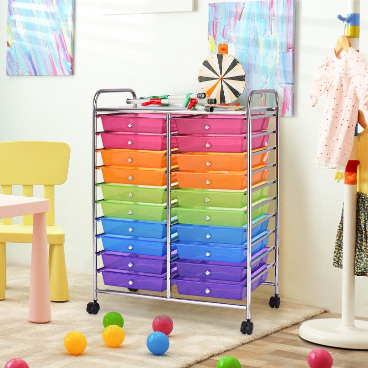 20 Drawers Rolling Storage Cart Studio Organizer