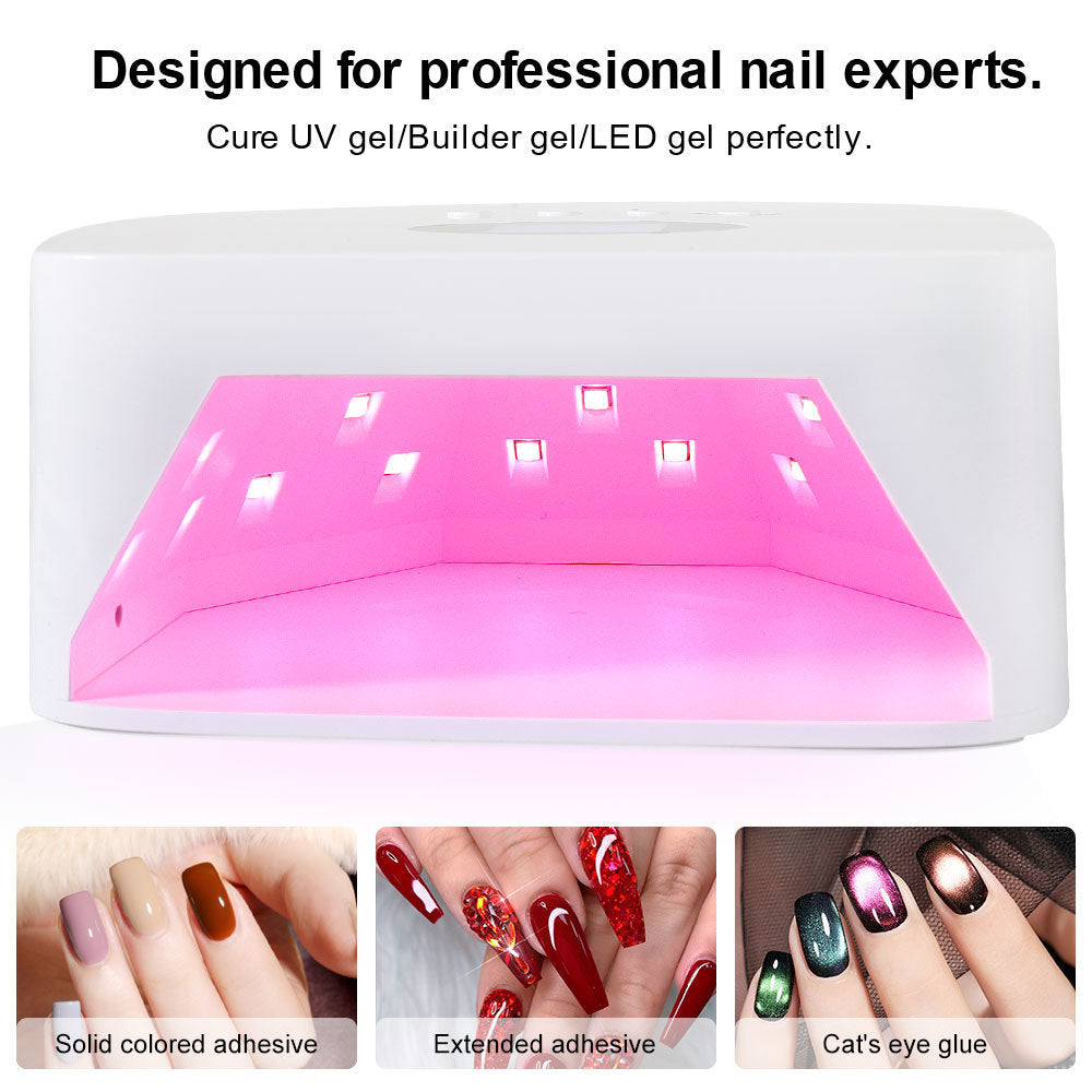 UV LED 48 LEDS Nail Lamp Rechargeable Gel Nail Light for Nail Polish UV Dryer with 4 Timers Professional Quick Dry Curing Lamp for Salon & Home