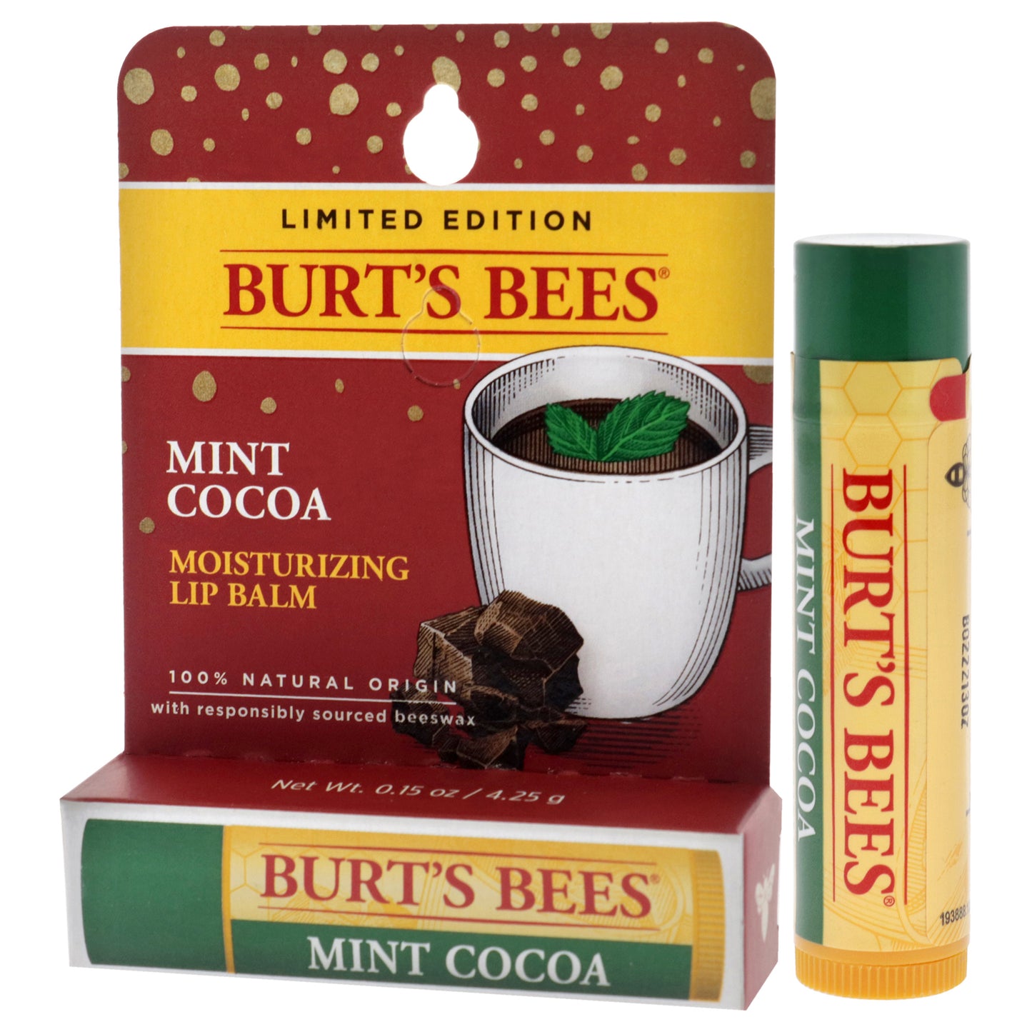 Mint Cocoa Moisturizing Lip Balm Blister by Burts Bees for Unisex - 0.15 oz Lip Balm