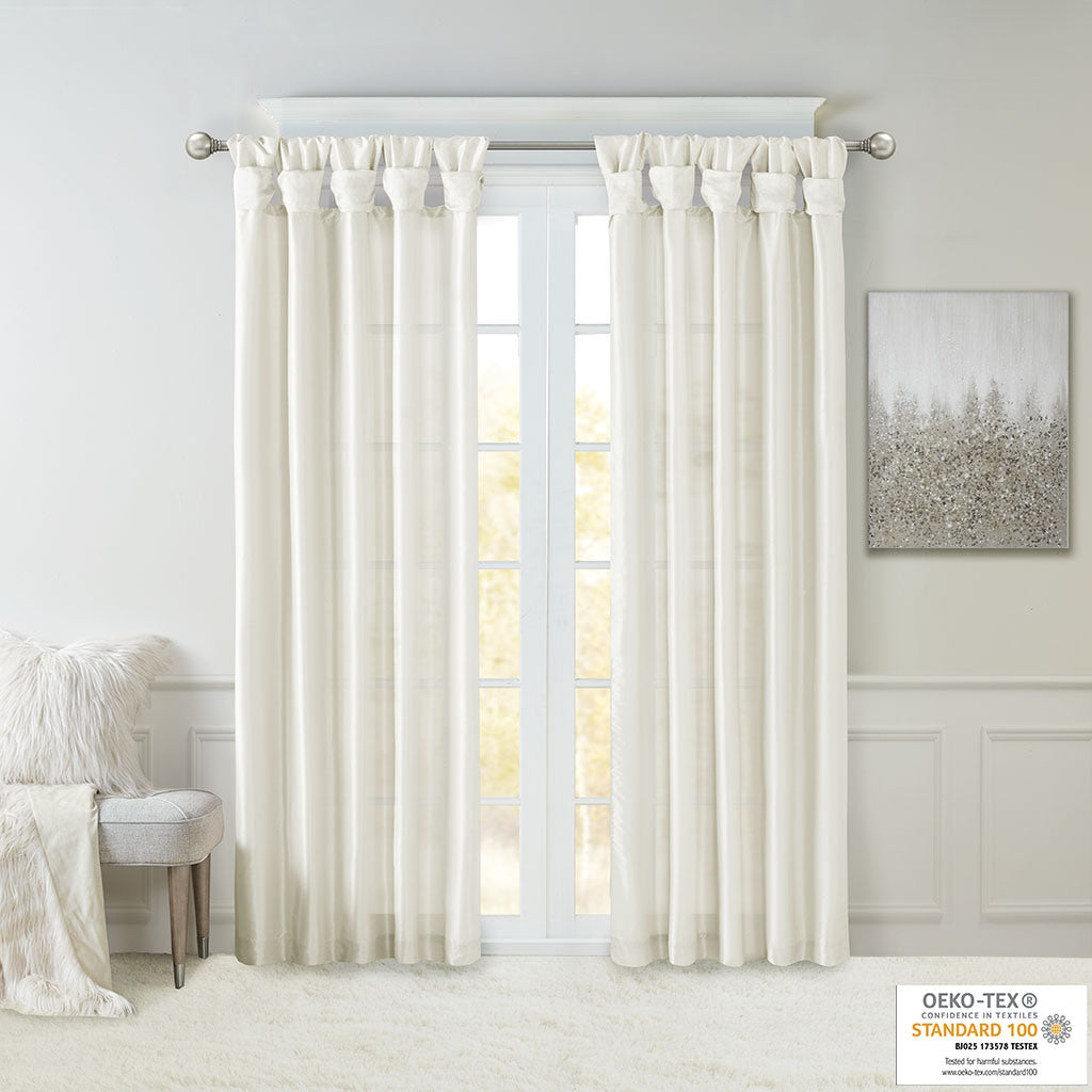 Twist Tab Lined Window Curtain Panel