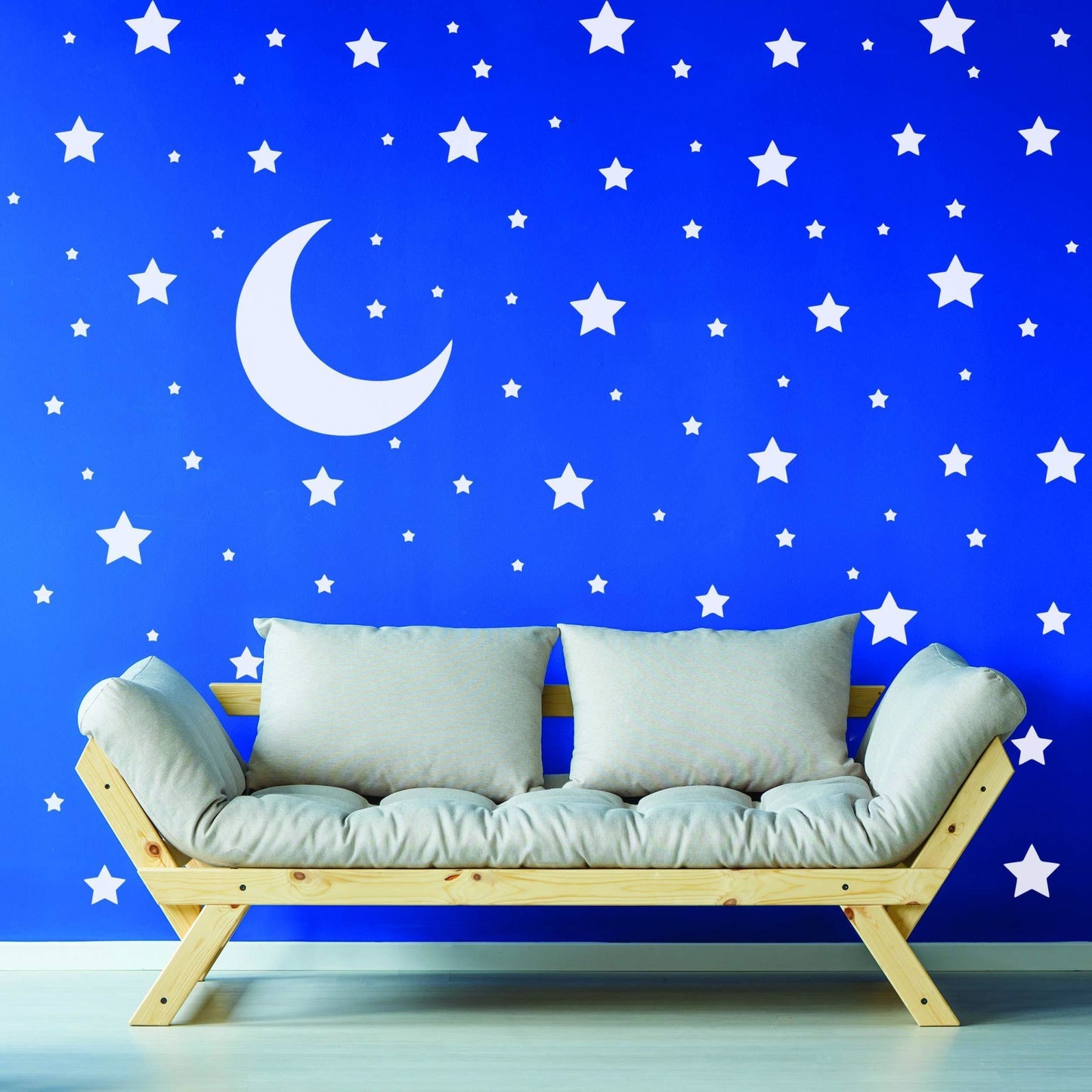 White Stars Stickers Space Themed Bedroom Constellation Wallpaper Decor Decal Star Moon Nursery Room Decals for Wall 220 Stickers