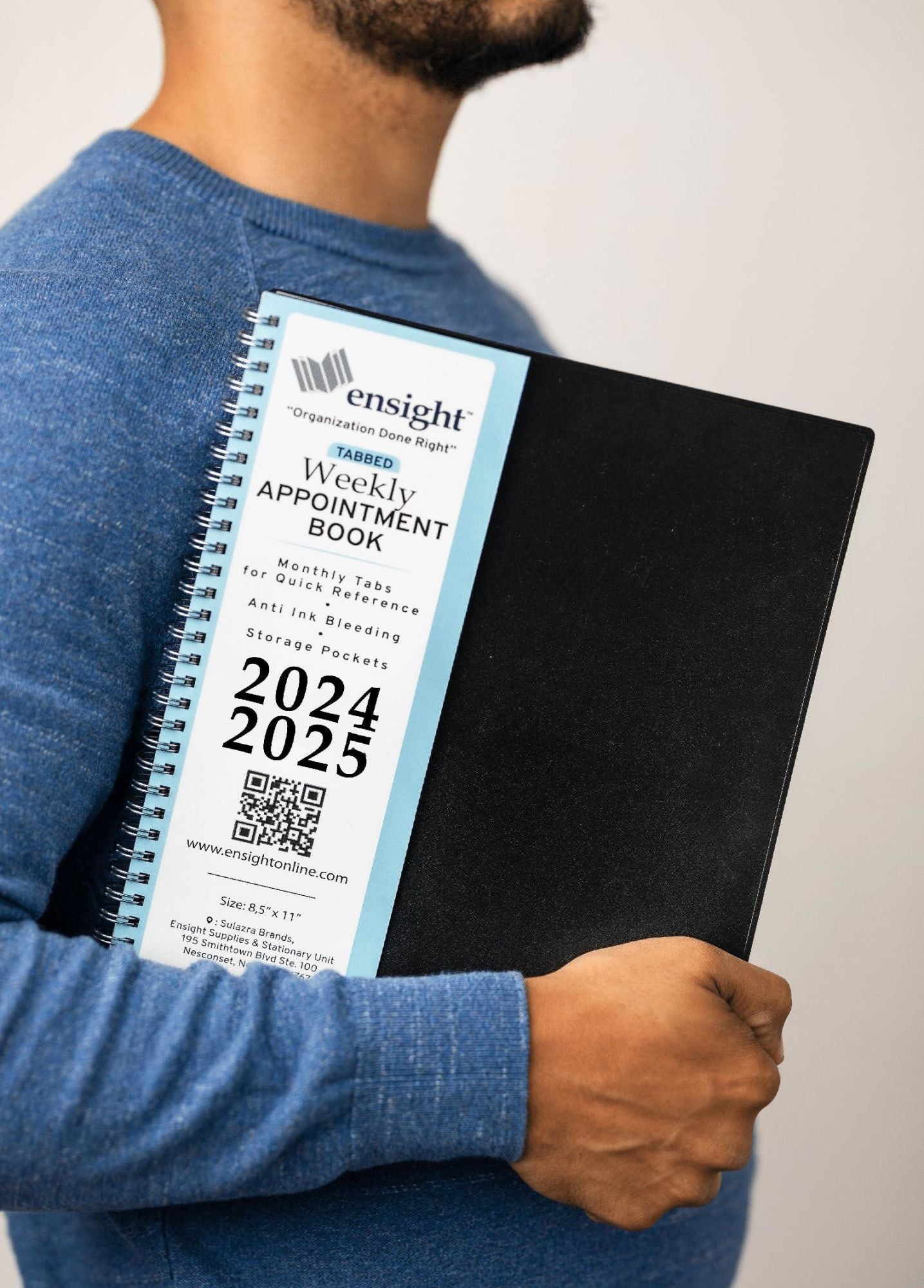 2024 2025 Appointment Book Planner 8.5x11 inch Large Tabbed Daily Hourly Weekly Academic Planner Calendar Schedule Book 15 Minute time Slots Business Personal July 2024 June 2025 Dark Blue)