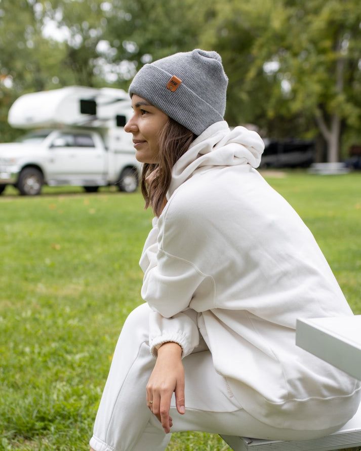 HAAKWEAR Theta-Stitch Cuffed Beanie - Designed and Made in USA (Patent Pending Design) - Koala Gray
