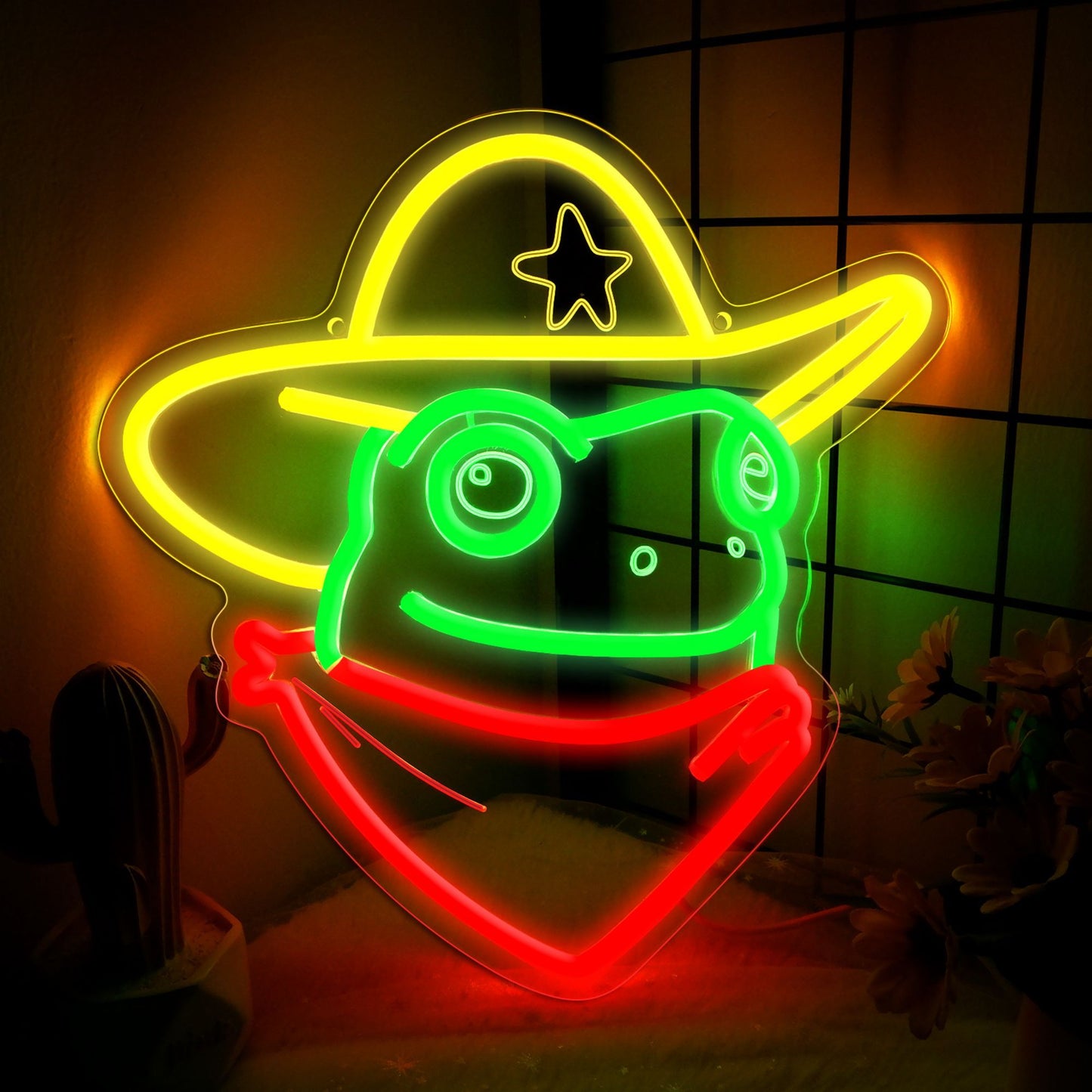 1pc Cowboy Frog LED  Neon Light Sign - Bright & Vibrant On/Off Switch - Energy-Saving, Durable Design - Ideal for Business Bars, Pubs, and Bedroom - No Battery Required