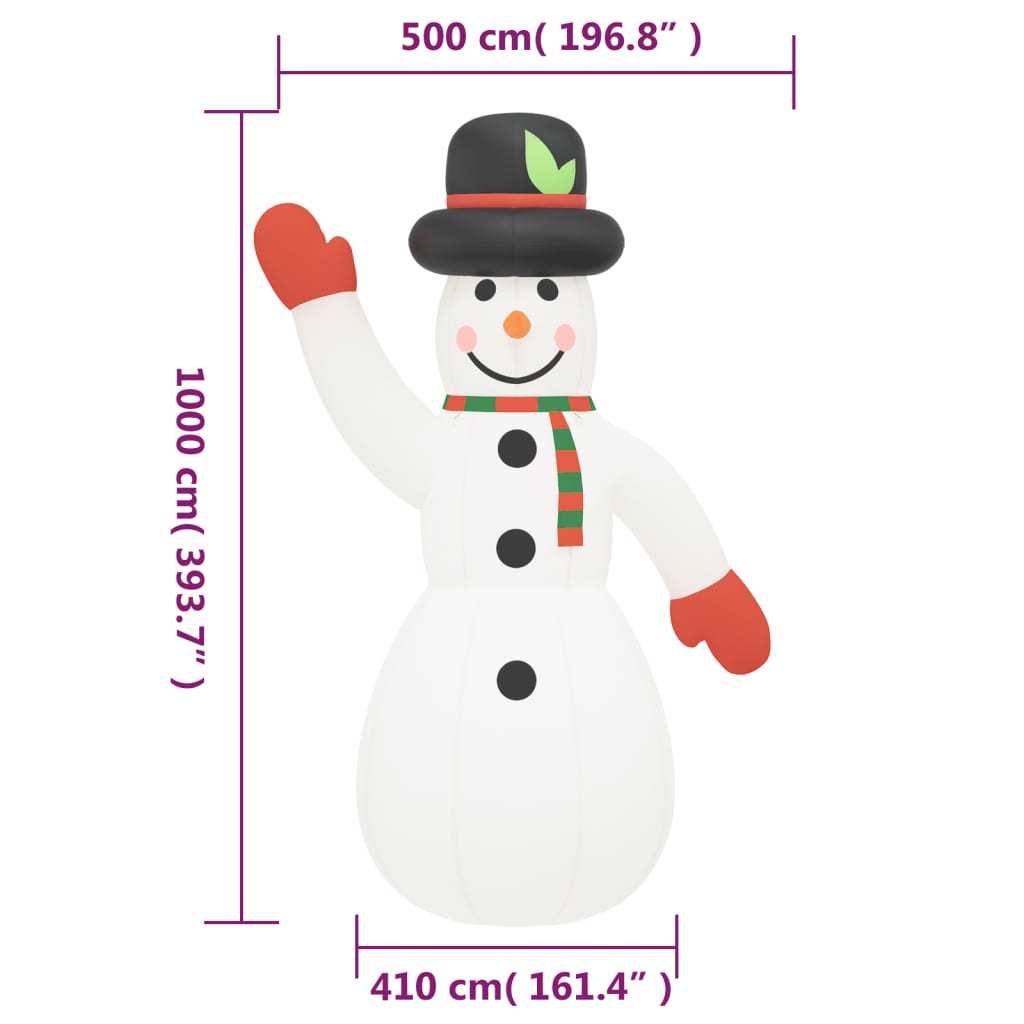 Christmas Inflatable Snowman with LEDs 393.7"