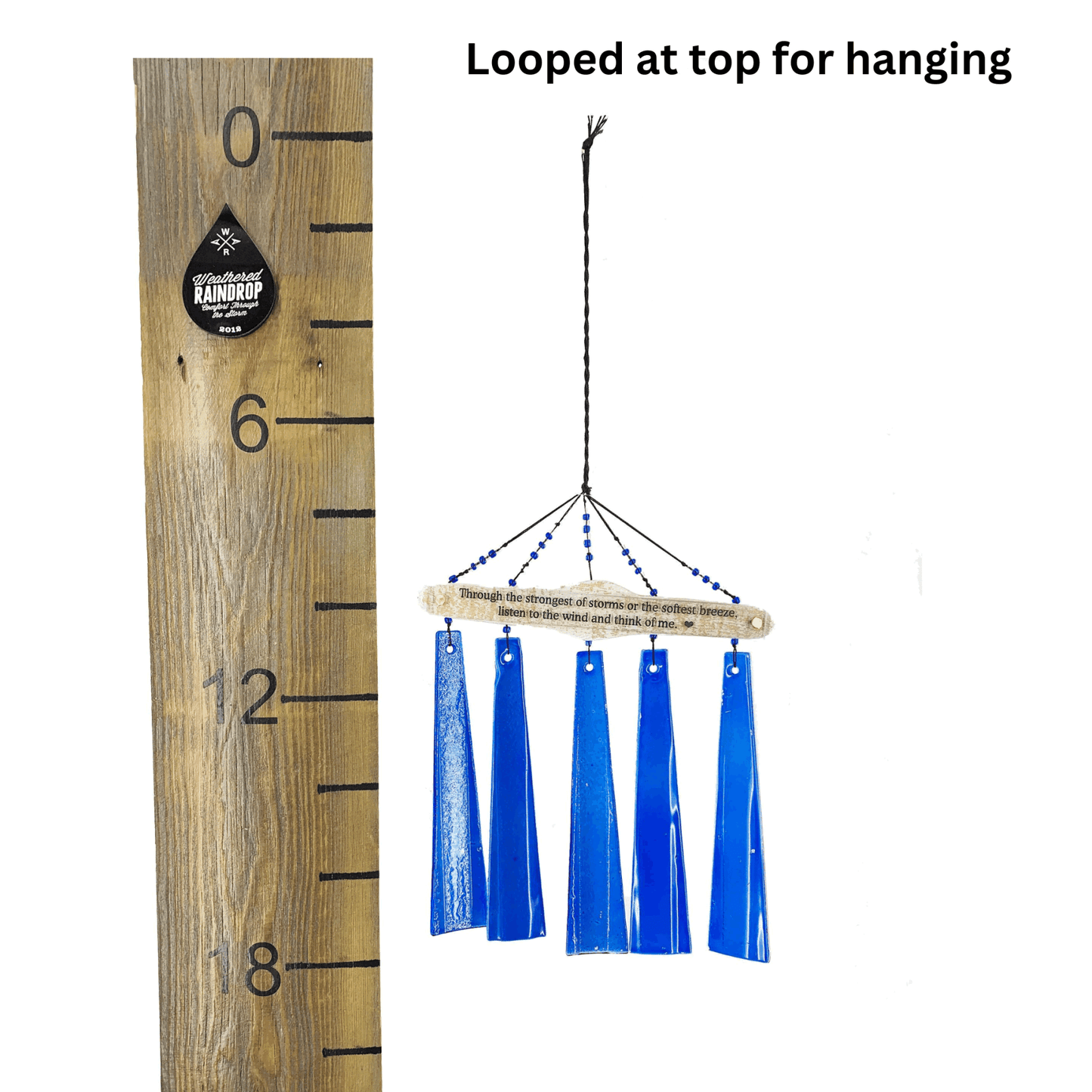 Memorial Sun Catcher Wind Chime Sympathy Gift Cobalt Blue Gifts in Memory of a Loved One