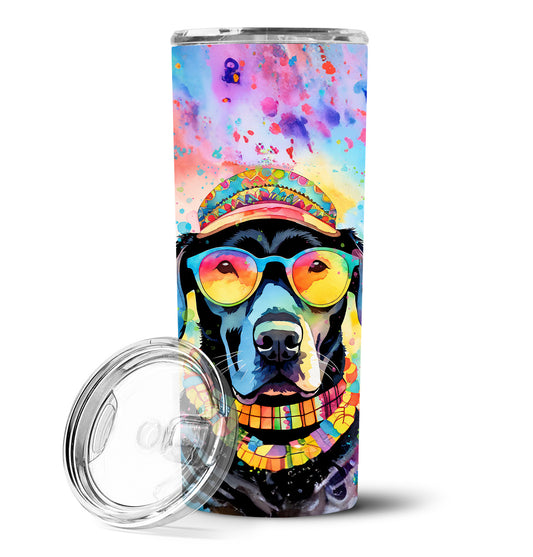 Black Labrador Hippie Dawg Stainless Steel Skinny Tumbler Vacuum Double Walled Reusable Insulated Tumbler Travel Cup for Coffee Cocktails Gift with Lid, 20 oz