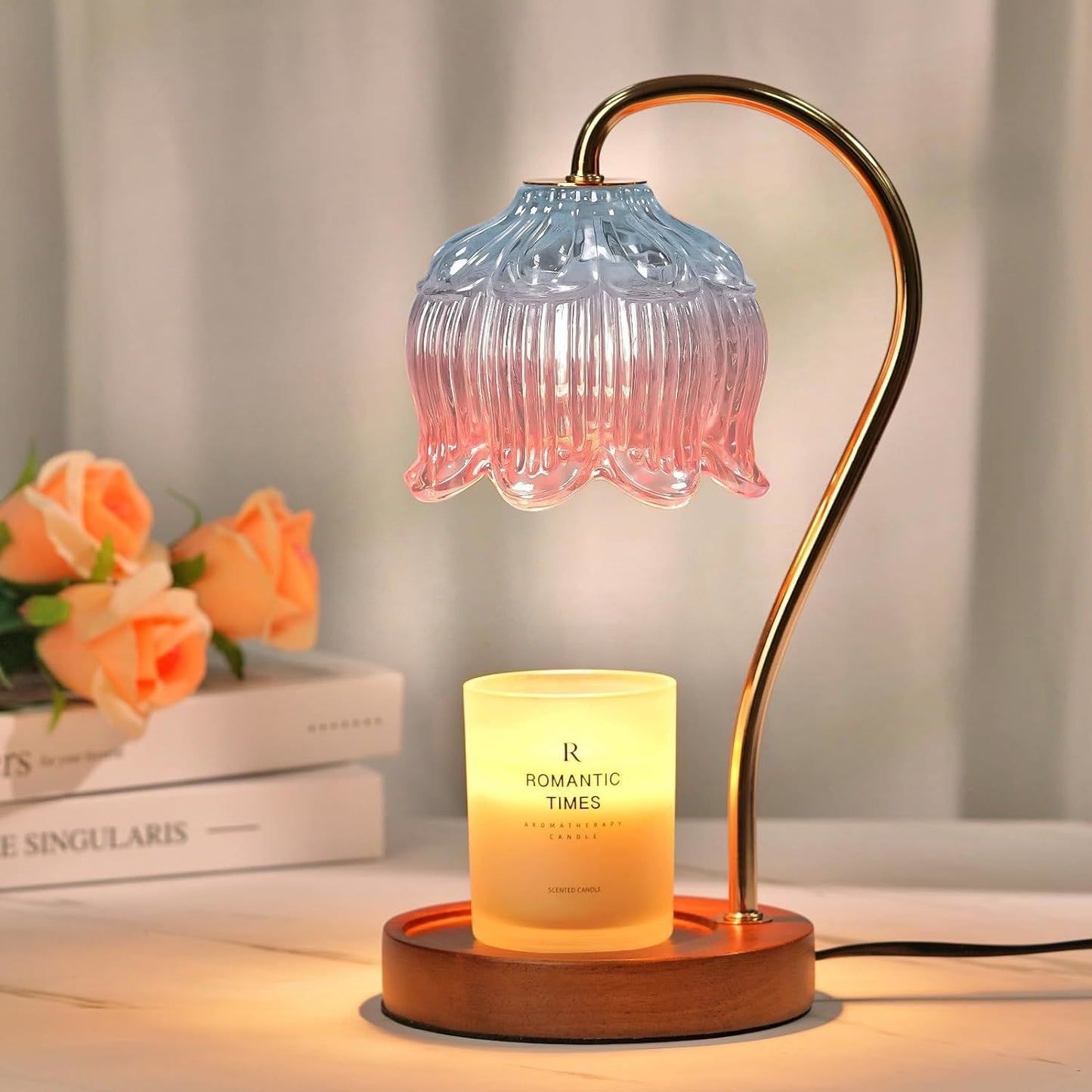 Dimmable Candle Warmer Lamp with Timer Flower