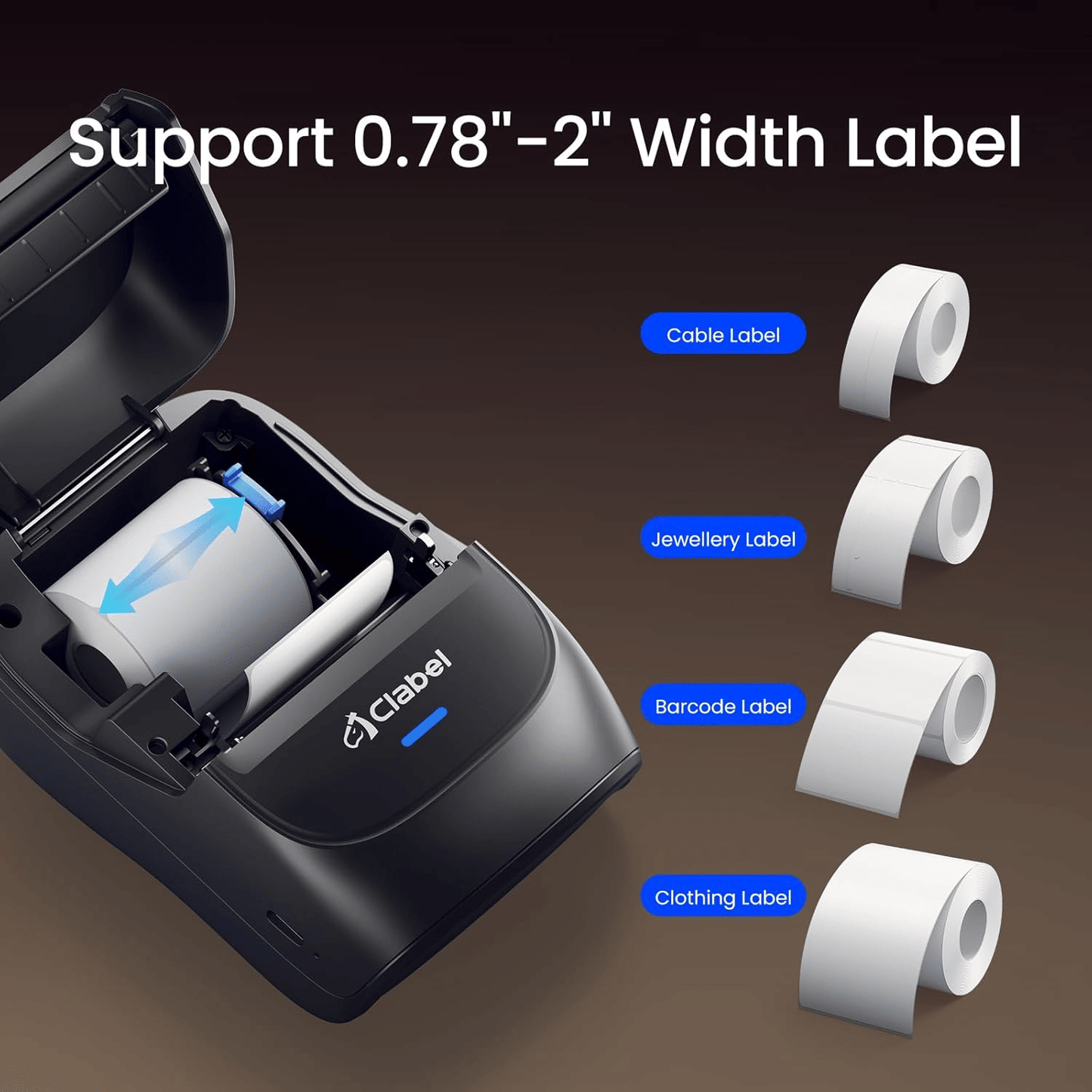 Label Maker Machine with Tape: 221B Thermal Inkless Label Printer 2 Inch Mini Portable Bluetooth Handheld Sticker Barcode Labeler Compatible with Phone & PC for Small Business Retail Office