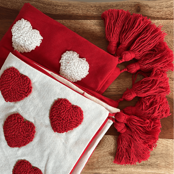 Valentines day throw pillow cover tufted