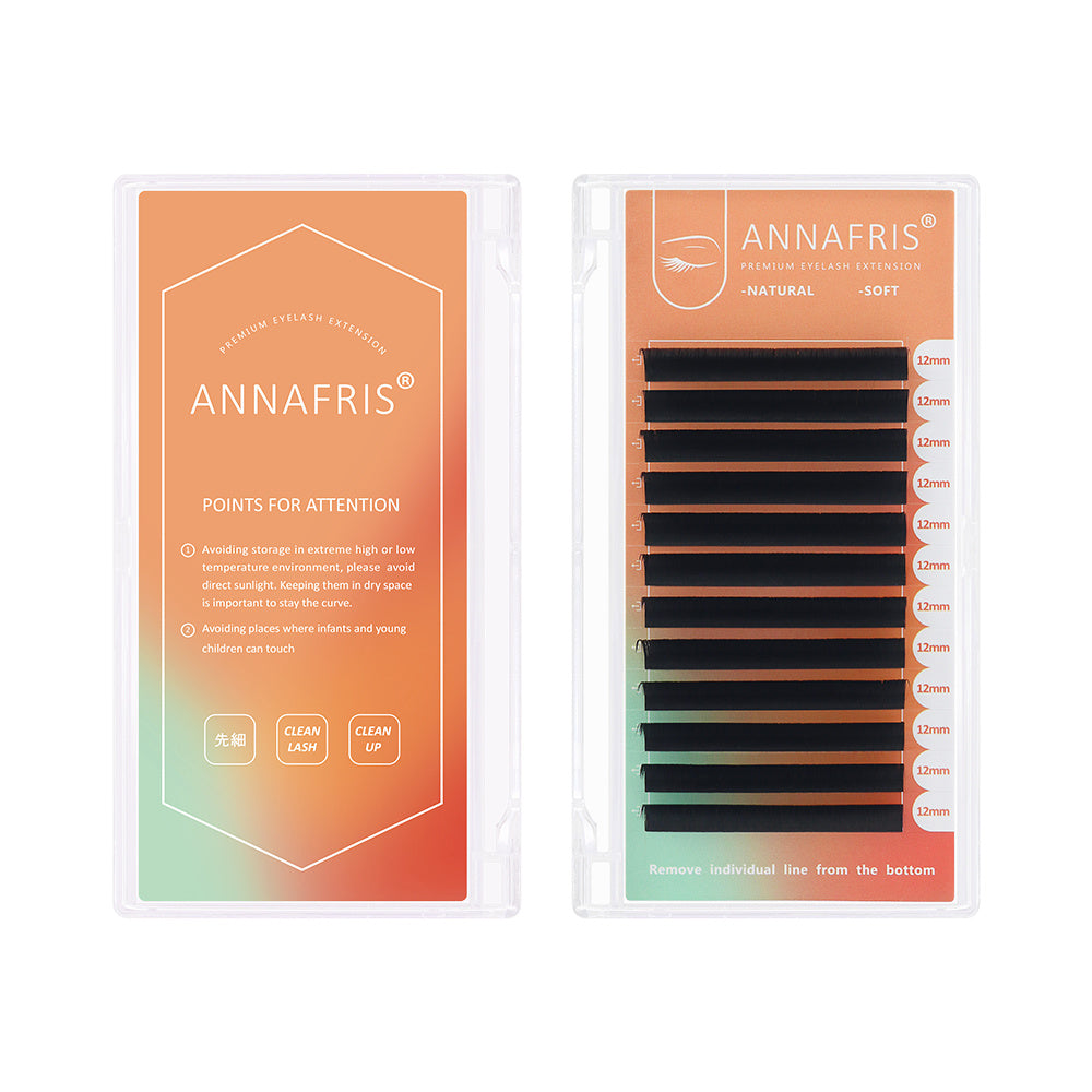 ANNAFRIS Easy Fan Eyelash Extension Automatic 1S Flowering 0.07mm Individual False Lashes Natural Soft Matte Black Volume Lash Extensions supplies