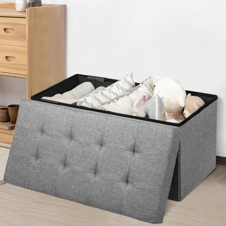 31.5 Inch Storage Ottoman Footrest with Removable Storage Bin