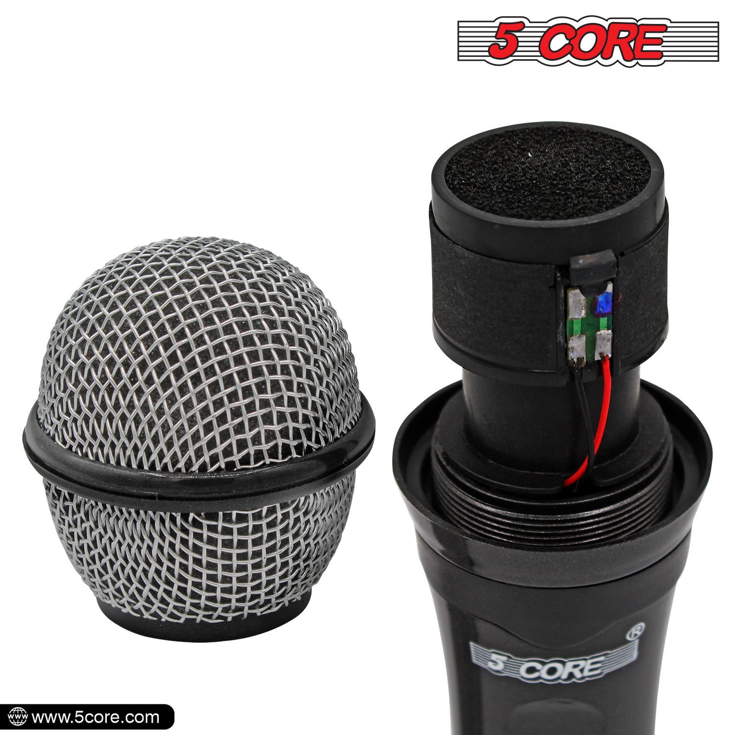 5 Core Microphone XLR Dynamic Mic Karaoke Singing Handheld Microfono Wired Professional Unidirectional 1/4 Plug In Cord Connection for Vocal DJ Music - PM 600