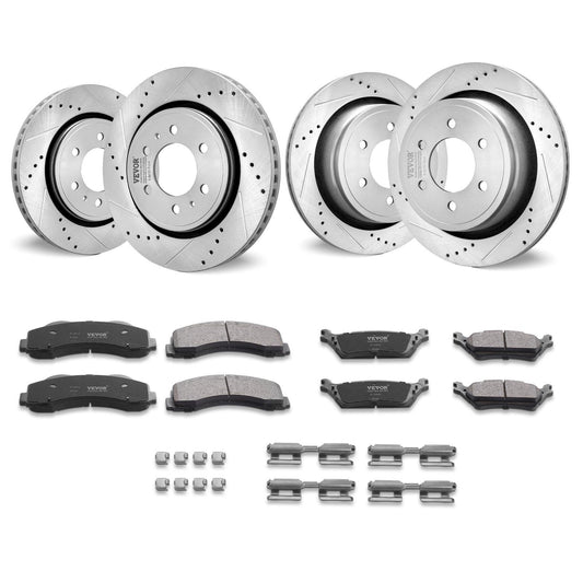 VEVOR Drilled Slotted Front&Rear Brake Rotors Pads Kit for 2012-2020 Ford F-150