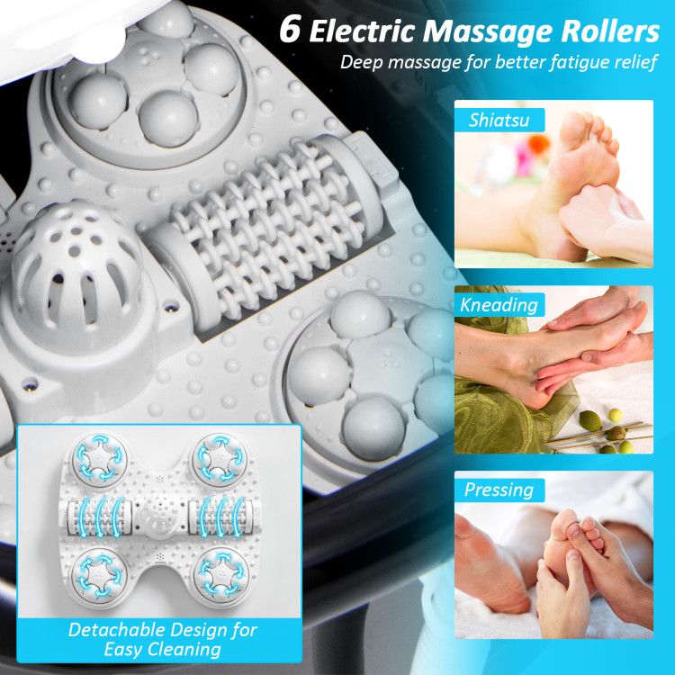 Portable All-In-One Heated Foot Spa Bath Motorized Massager