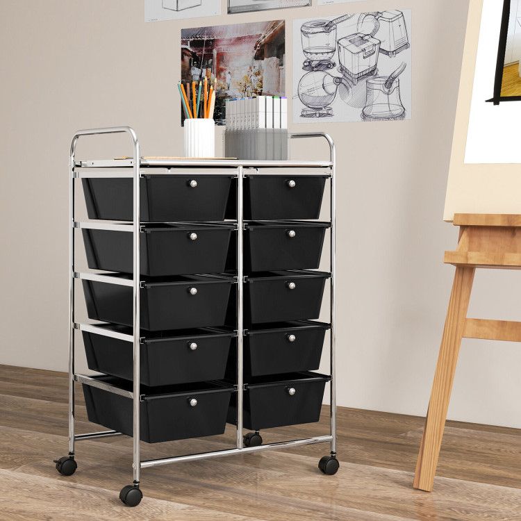 10-Drawer Rolling Storage Cart