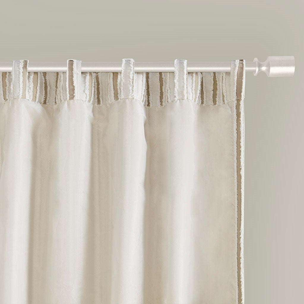 Clipped Jacquard Light Filtering Rod Pocket/Back Tab Single Curtain Panel(Only 1 Pc Panel)